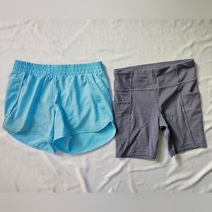 Set Of Girls Athletic Shorts - All In Motion And Athleta Girl- Size 10/12 And 12